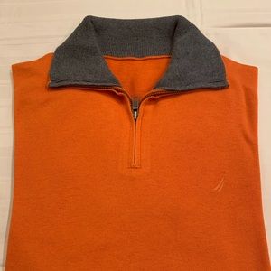 Men’s Nautica Cotton Knit Zipper Neck Sweater